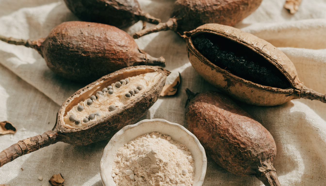 Poudre de baobab et fruits de baobab